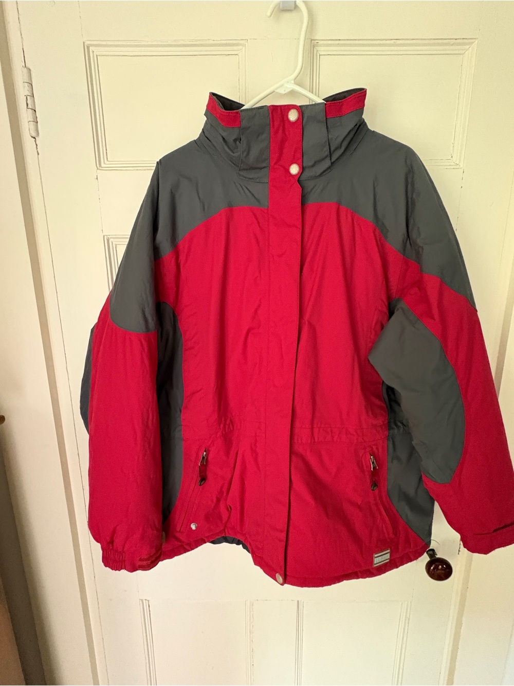 L.L. Bean Red and Gray Women’s Hooded Ski/Snowboard Jacket